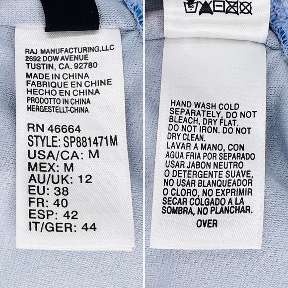 Splendid Bikini Floral Medium Triangle Top High Rise Bottoms Blue Pink New NWT - Picture 7 of 9